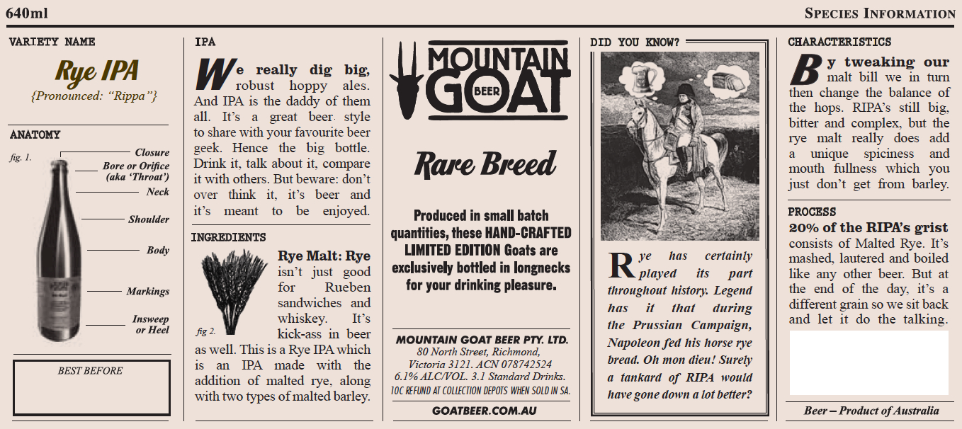 Mountain Goat Rare Breed Rye IPA 2014